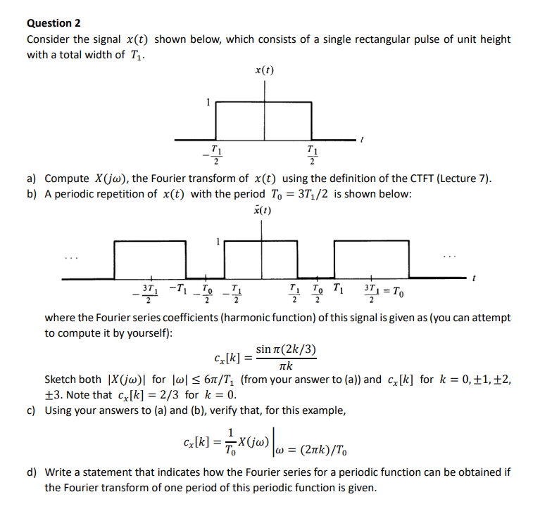 Solved Question 1 By evaluating the Fourier series analysis | Chegg.com