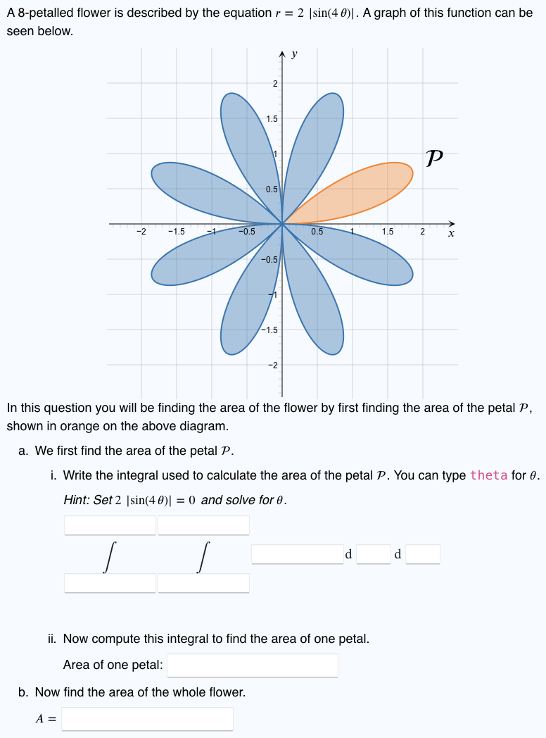 Solved A 8-petalled flower is described by the equation | Chegg.com