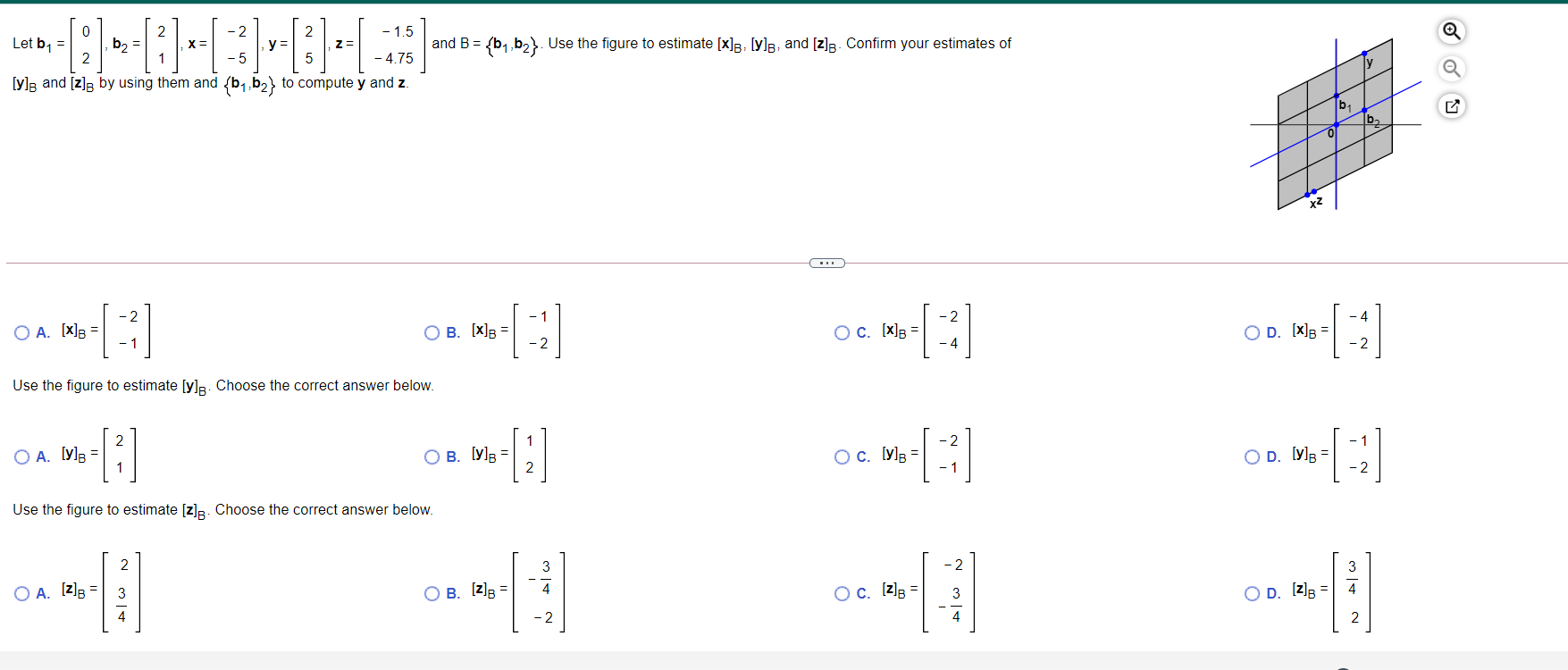 Solved 0 2 -2 -1.5 Let B1 = 13)-[:]-1-3)^(-)-- B2 = Y = And | Chegg.com