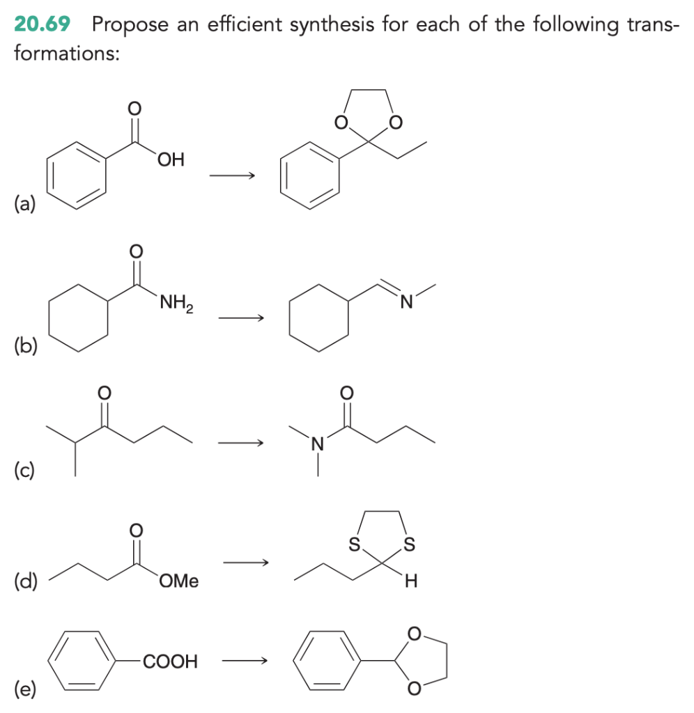 Solved 20.69 Propose an efficient synthesis for each of the | Chegg.com