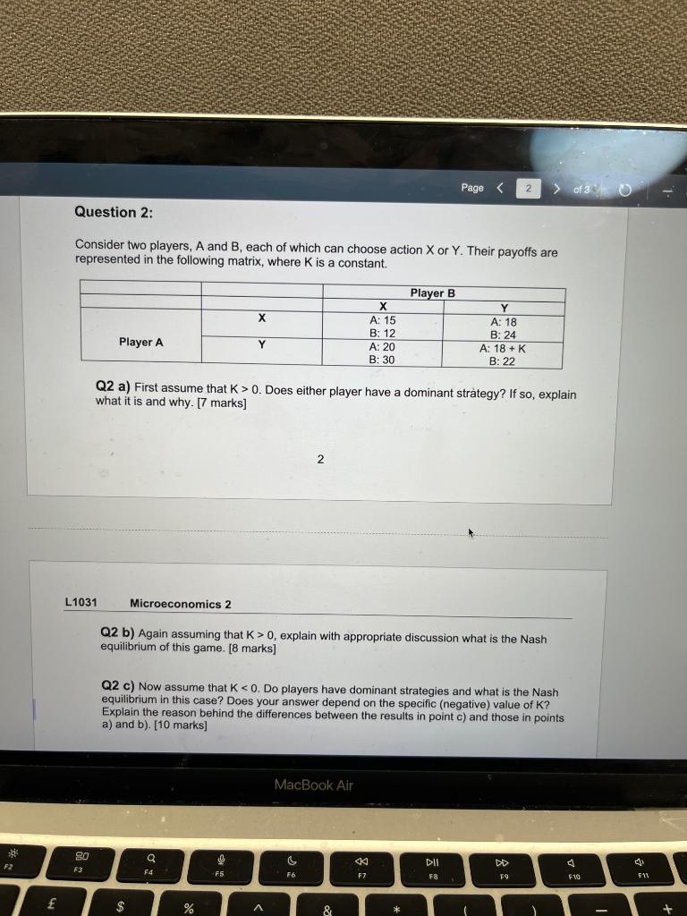 Solved Consider two players, A and B, each of which can | Chegg.com