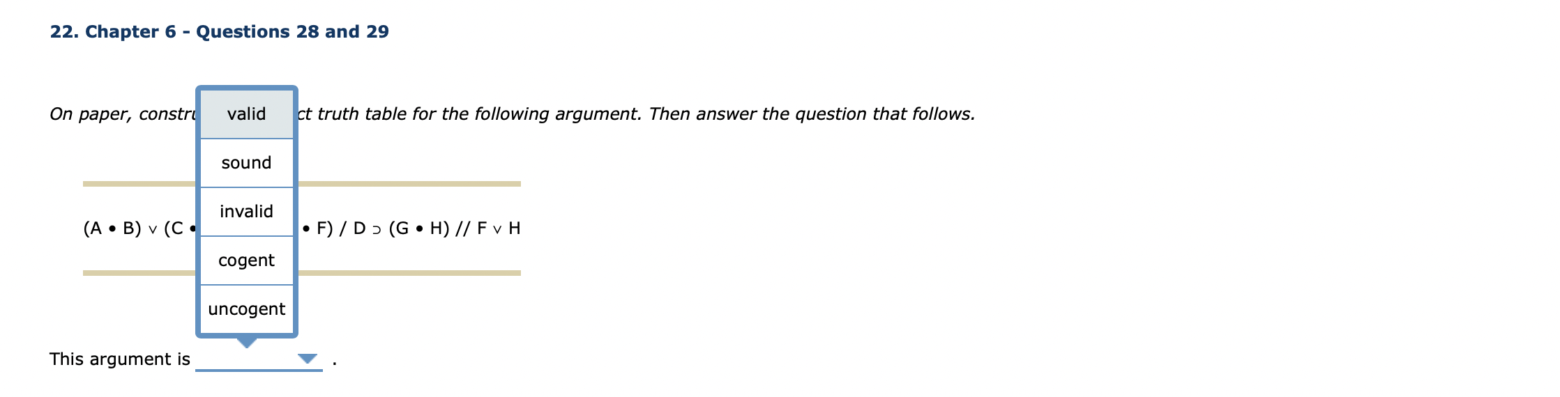 22. Chapter 6 - Questions 28 and 29