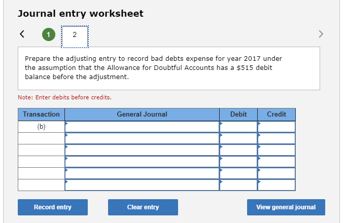 Solved Journal Entry Worksheet 2 Prepare The Adjusting Entry | Chegg.com