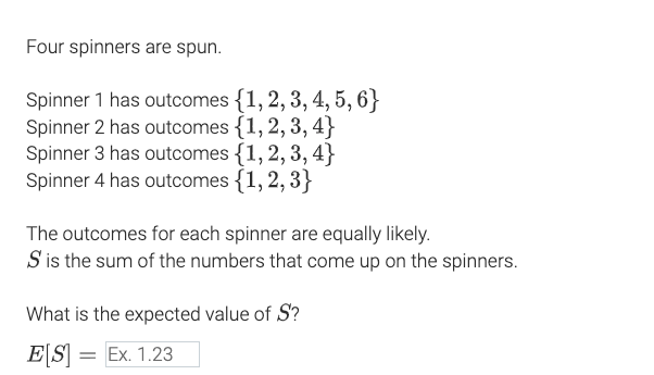 Solved Four spinners are spun. Spinner 1 has outcomes | Chegg.com