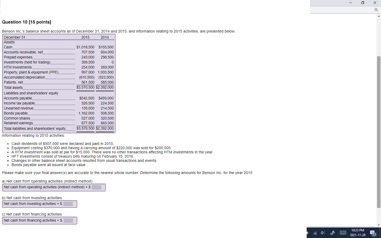 Solved Net Income Not Given, Please Show All Work To | Chegg.com