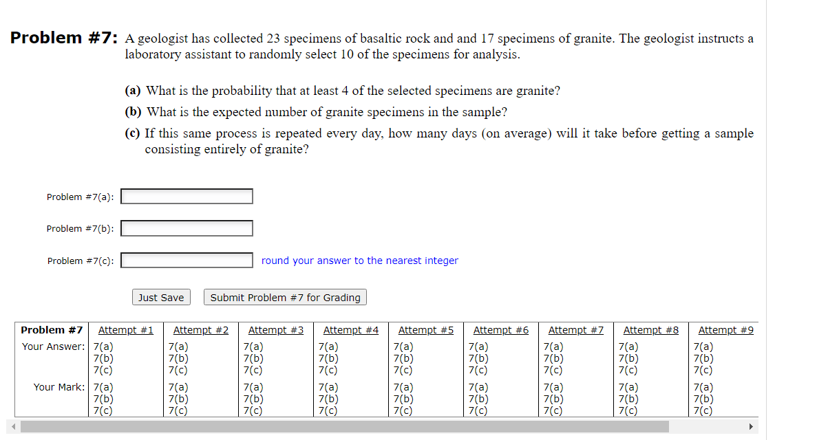 Solved Problem \# 7: A Geologist Has Collected 23 Specimens | Chegg.com