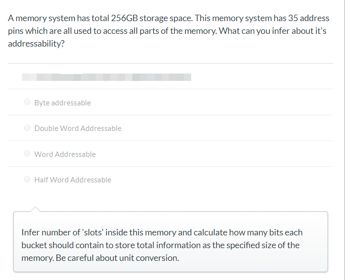 Solved A memory system has total 256GB storage space. This | Chegg.com