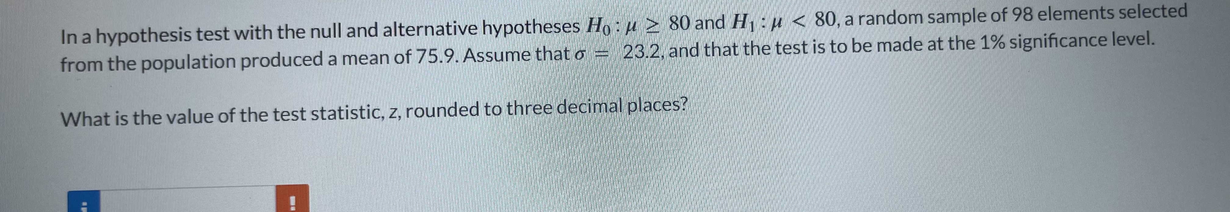 Solved In a hypothesis test with the null and alternative | Chegg.com