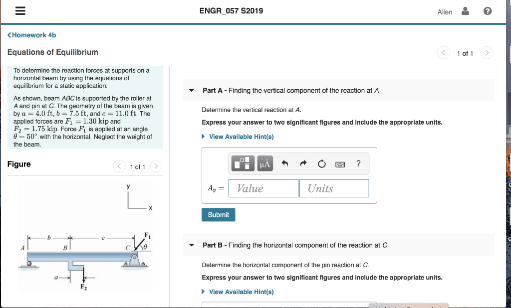 Solved As shown, beam ABC is supported by the roller at A | Chegg.com