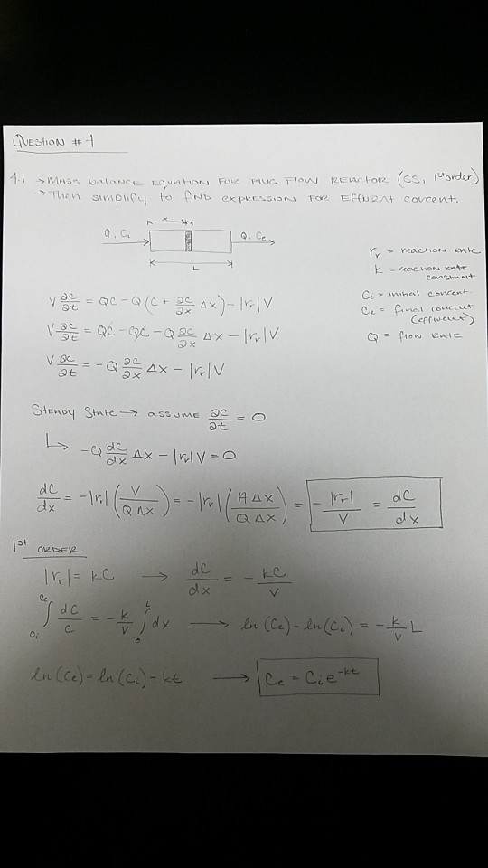 Solved Use The Mass Balance Equation Of A First Order Chegg