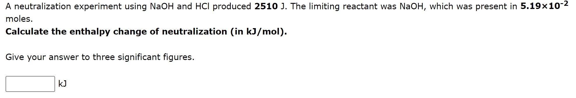 Solved A neutralization experiment using NaOH and HCl | Chegg.com