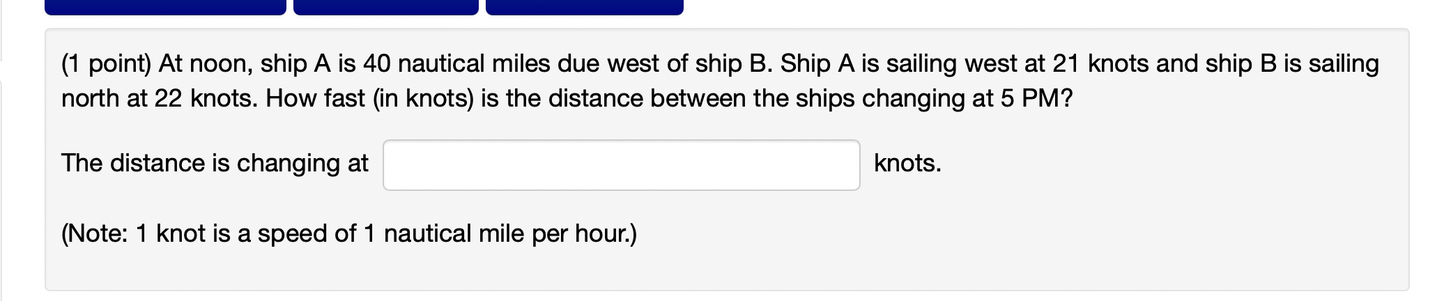 Solved (1 point) At noon, ship A is 40 nautical miles due | Chegg.com