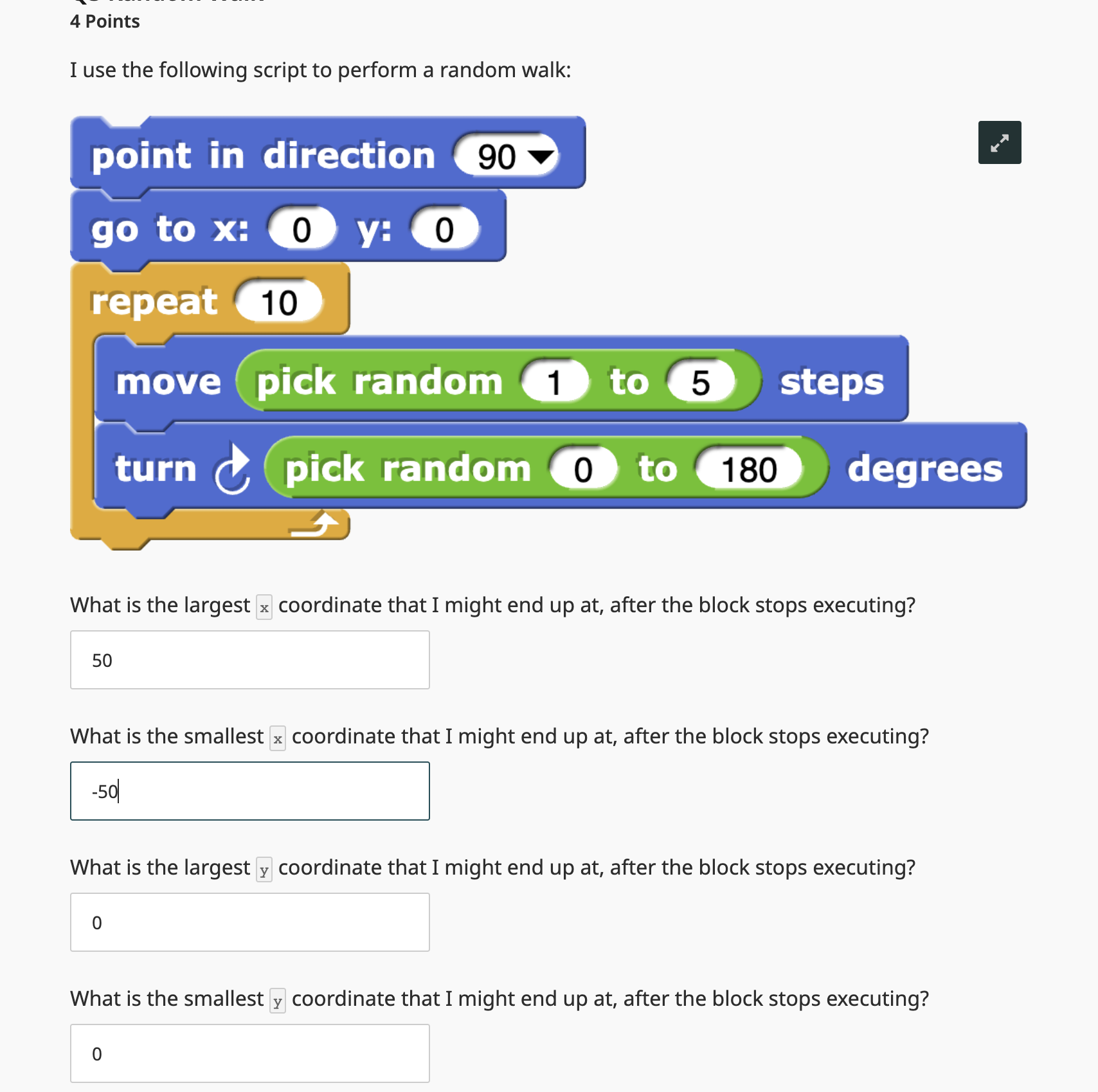 I use the following script to perform a random walk: | Chegg.com