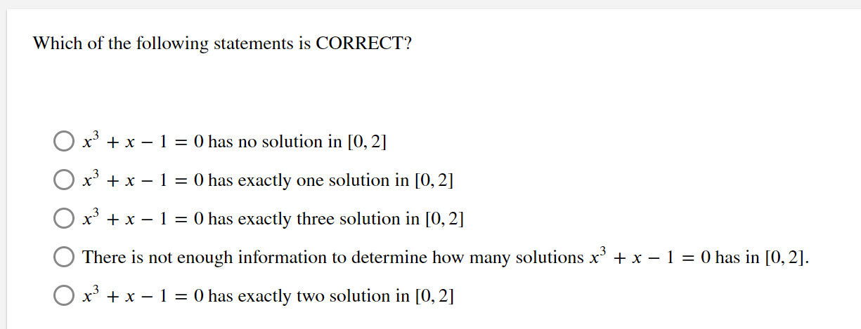 Solved Which of the following statements is CORRECT? | Chegg.com