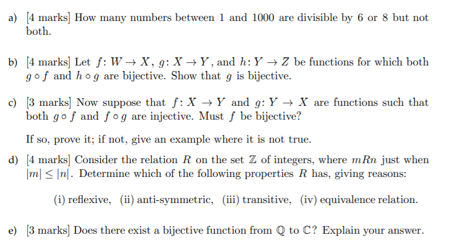 Solved a) [4 marks] How many numbers between 1 and 1000 are | Chegg.com