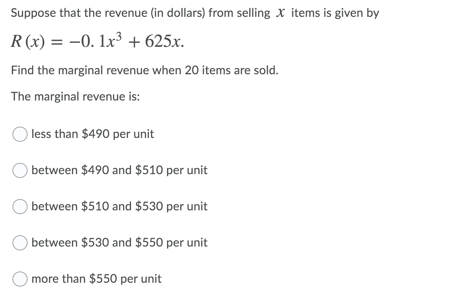 Solved Suppose that the revenue (in dollars) from selling X