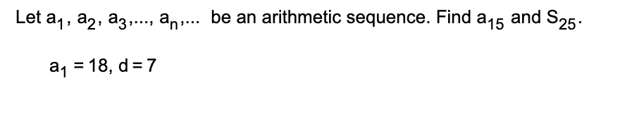 Solved Let A1 A2 A3 … An … Be An Arithmetic Sequence Find