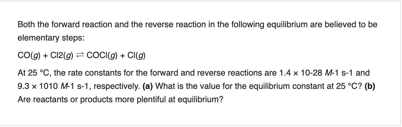 Solved Both the forward reaction and the reverse reaction in | Chegg.com