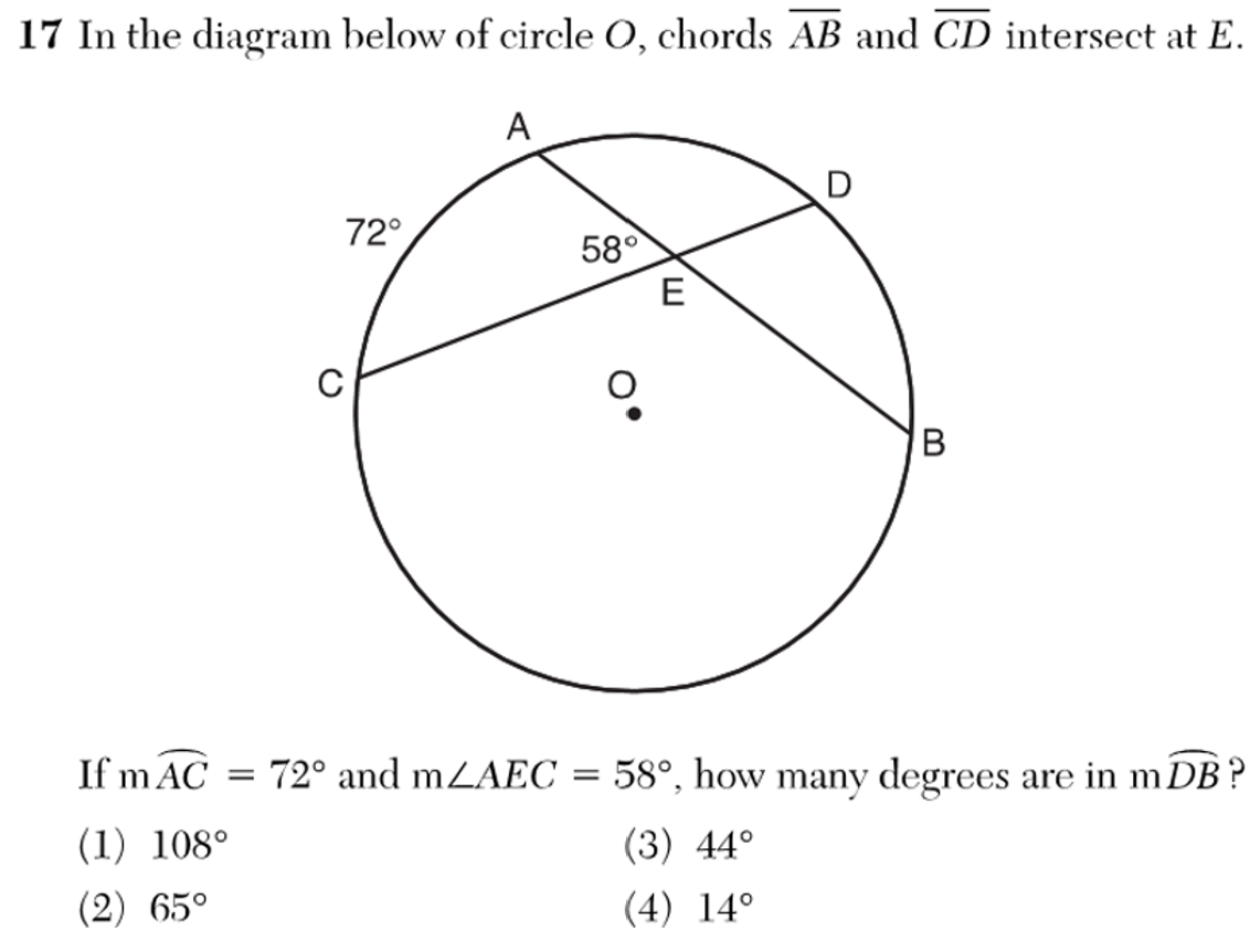 Solved 17 In the diagram below of circle O, chords AB and CD | Chegg.com