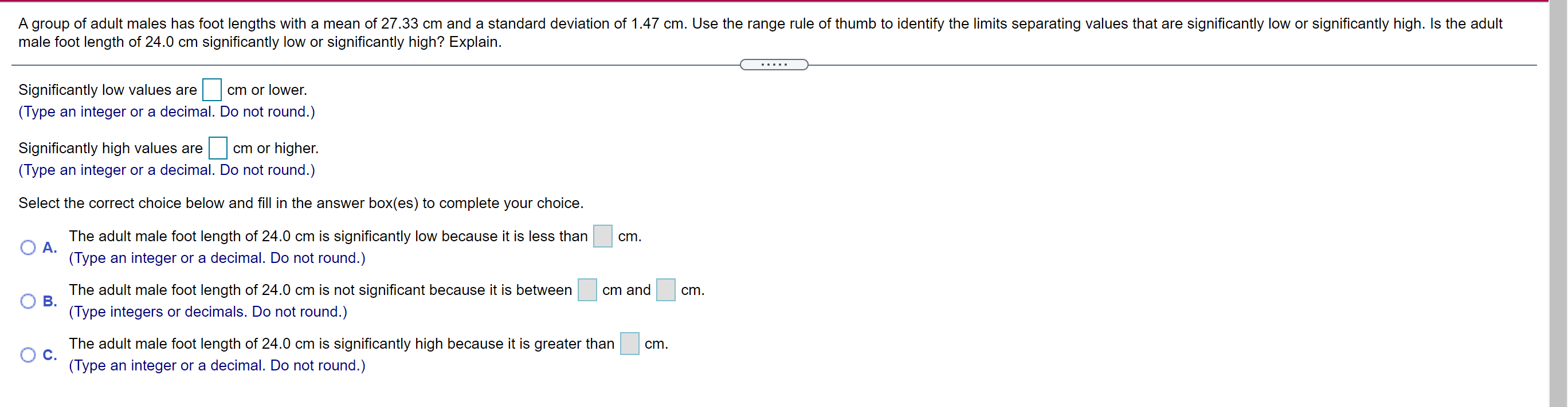 Solved A group of adult males has foot lengths with a mean | Chegg.com