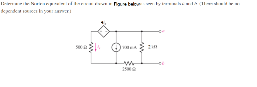 Solved Determine the Norton equivalent of the circuit drawn | Chegg.com