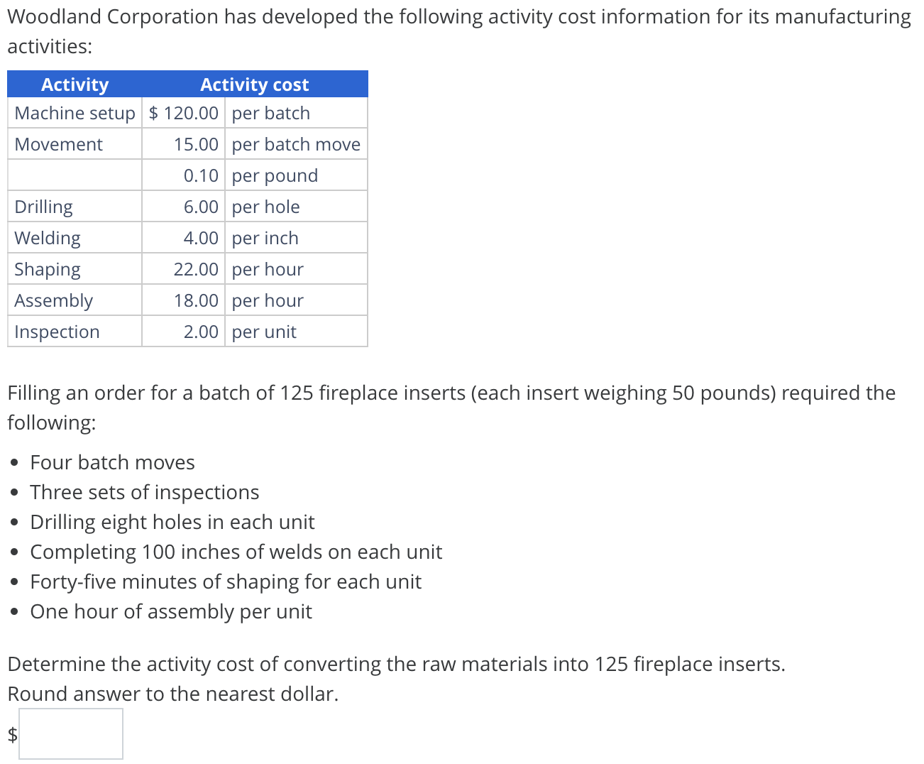 Solved Woodland Corporation has developed the following