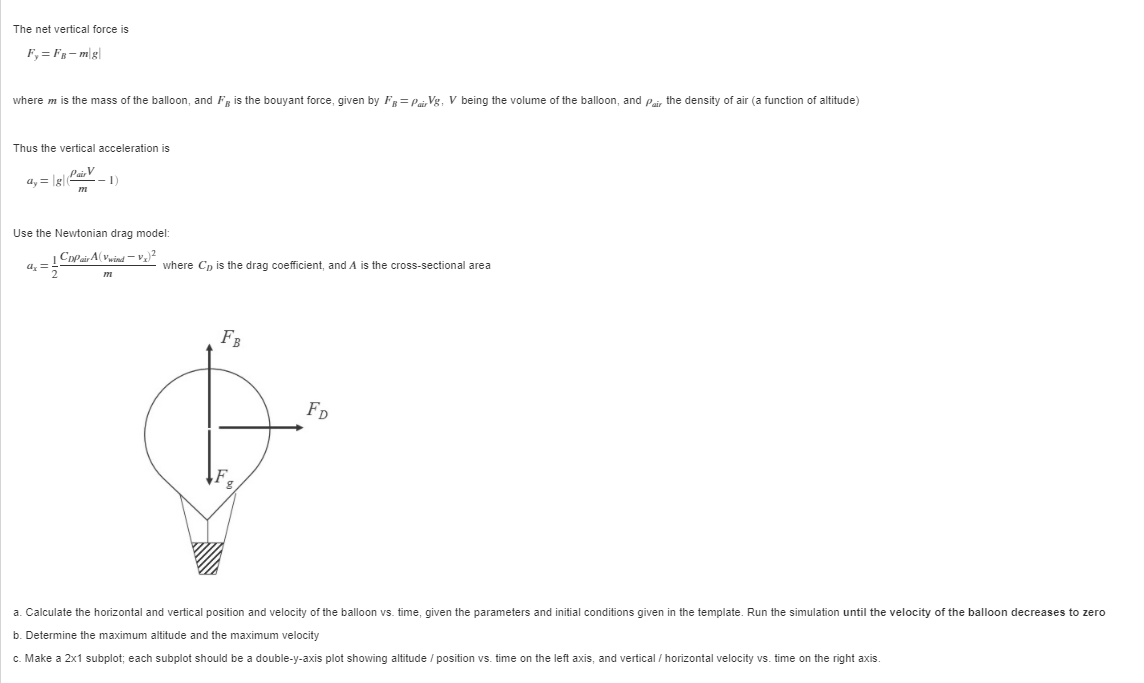 The Net Vertical Force Is Fy F8 Mg Where M Is The Chegg Com