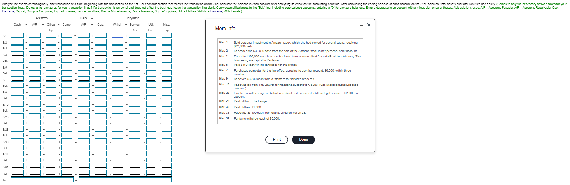 Solved Analyze the events chronologically, one transaction | Chegg.com