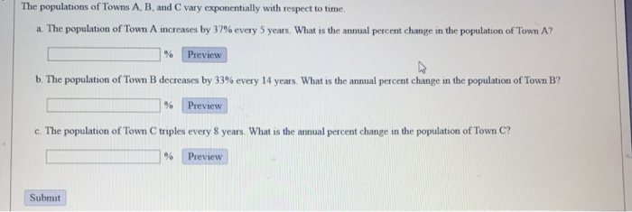 Solved The Populations Of Towns A, B, And C Vary | Chegg.com