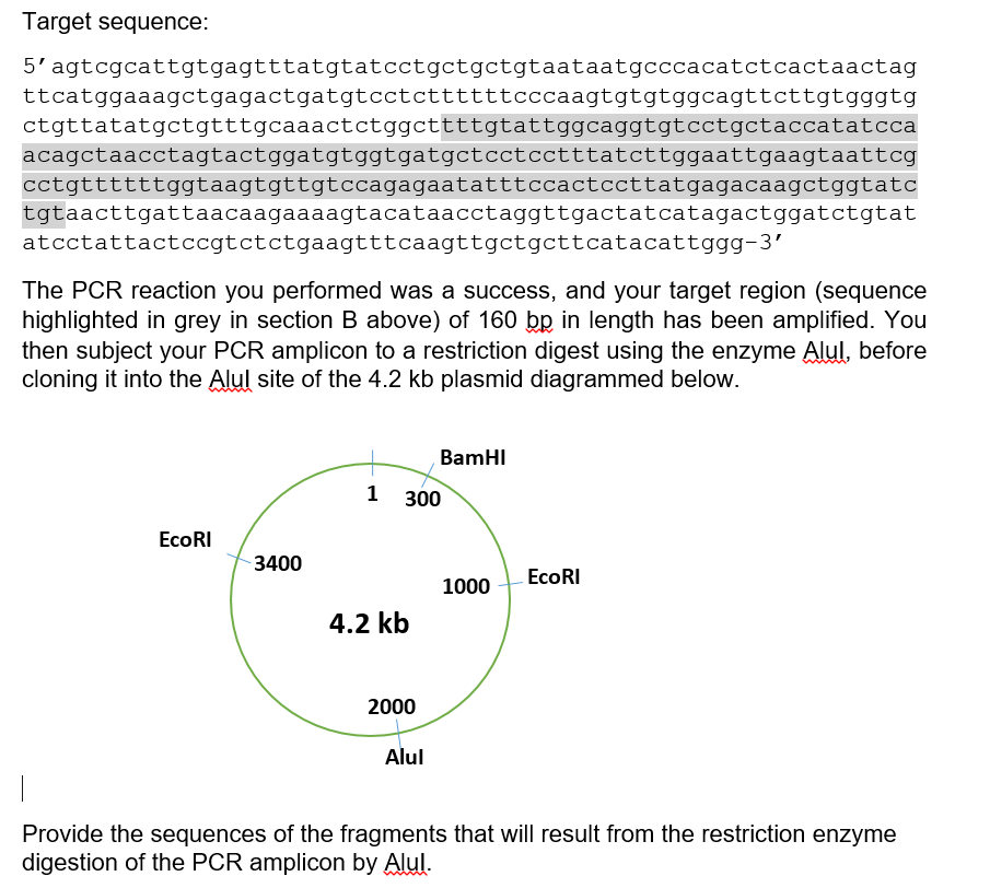 Solved Target sequence: 5' | Chegg.com