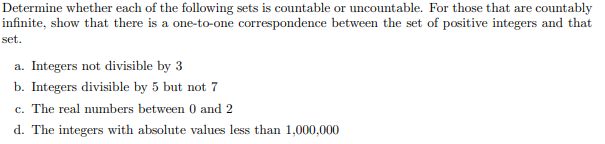 Solved Determine whether each of the following sets is | Chegg.com