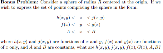 Solved Bonus Problem: Consider a sphere of radius R | Chegg.com