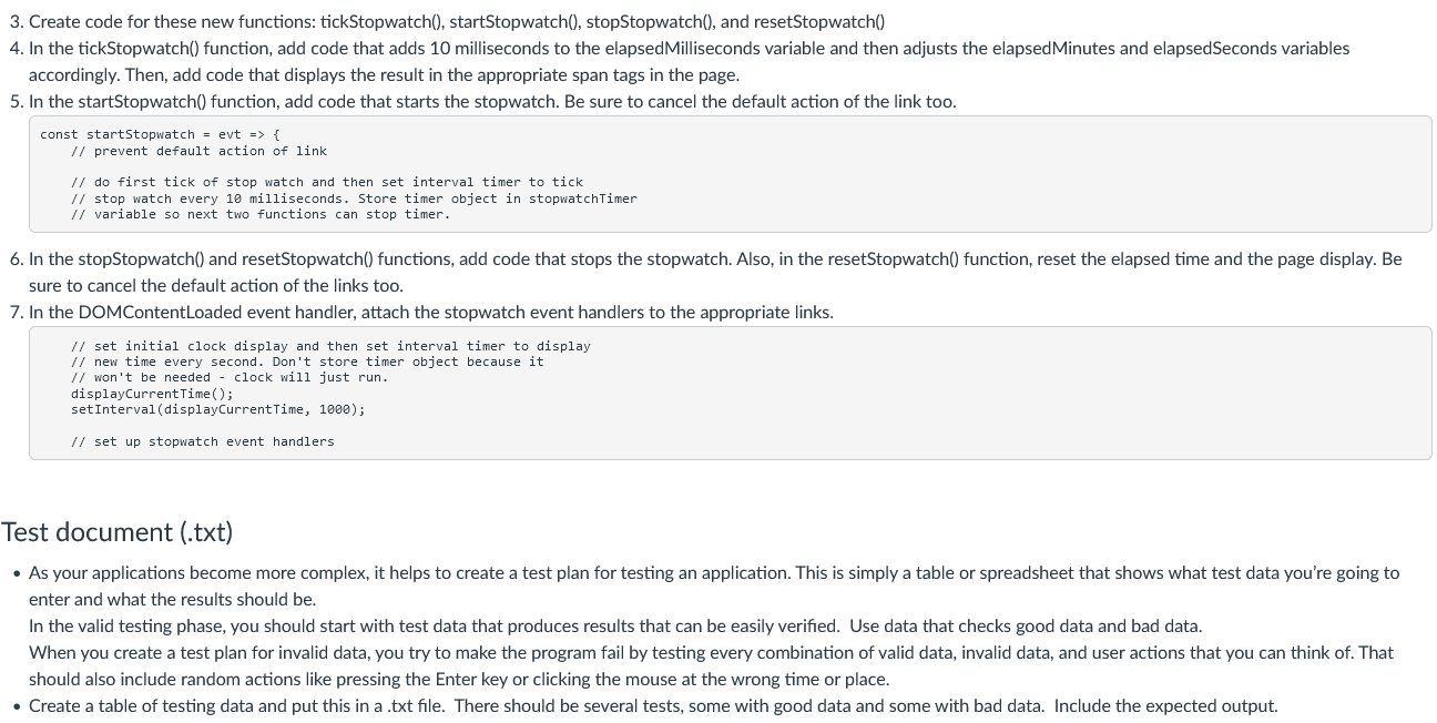 Solved A Stopwatch Simulation Understand the Application In | Chegg.com