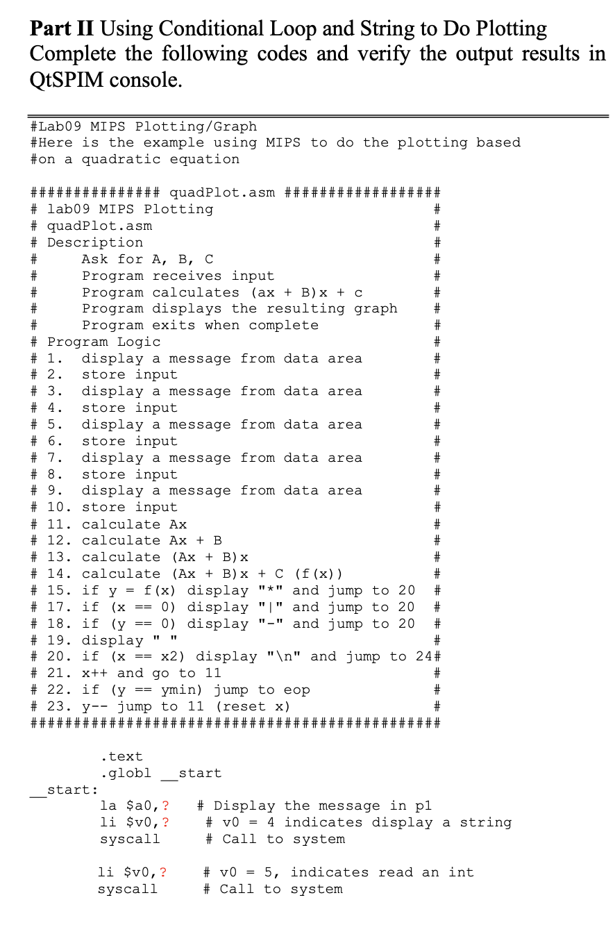 Part II Using Conditional Loop and String to Do | Chegg.com