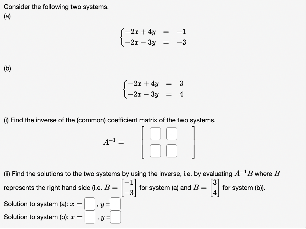 Solved Consider The Following Two | Chegg.com