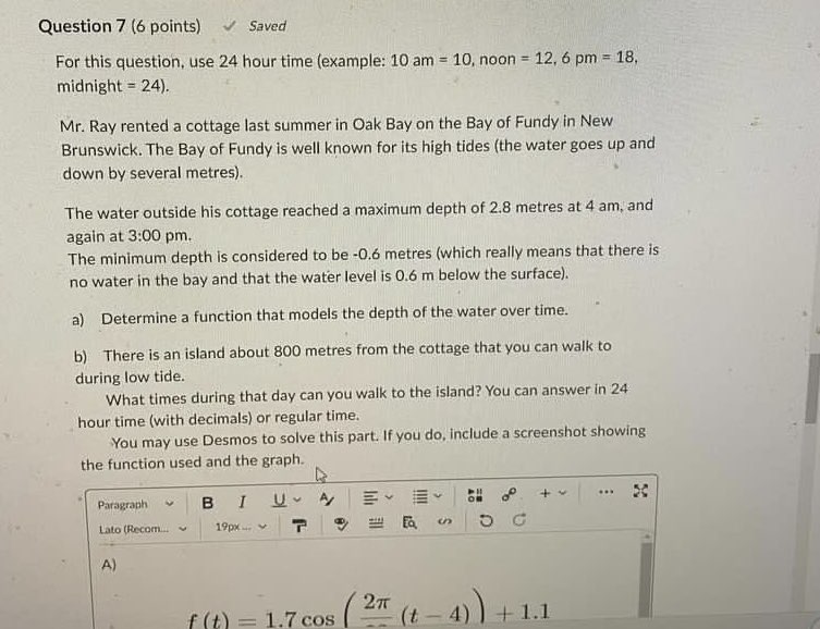 Solved For this question use 24 hour time example Chegg