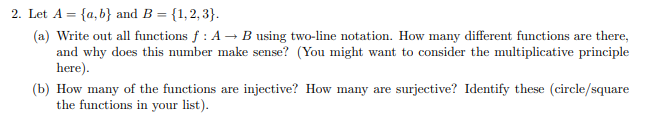 Solved 2. Let A = {a,b} And B = {1,2,3}. (a) Write Out All | Chegg.com