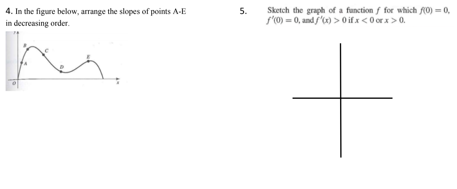 Solved 5. 4. In the figure below, arrange the slopes of | Chegg.com