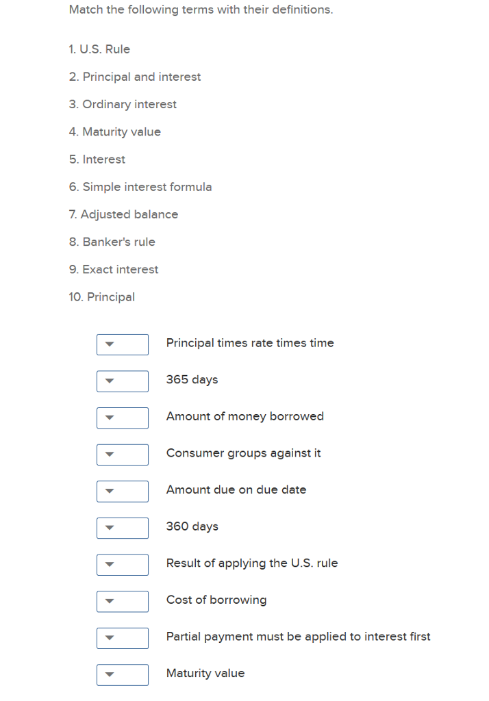 Solved Match the following terms with their definitions | Chegg.com