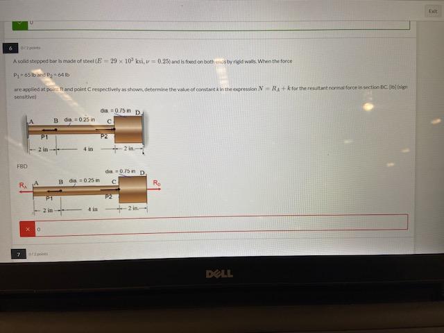 Solved 6 A Solid Stepped Bar Is Made Of Steel E = 29 10% | Chegg.com