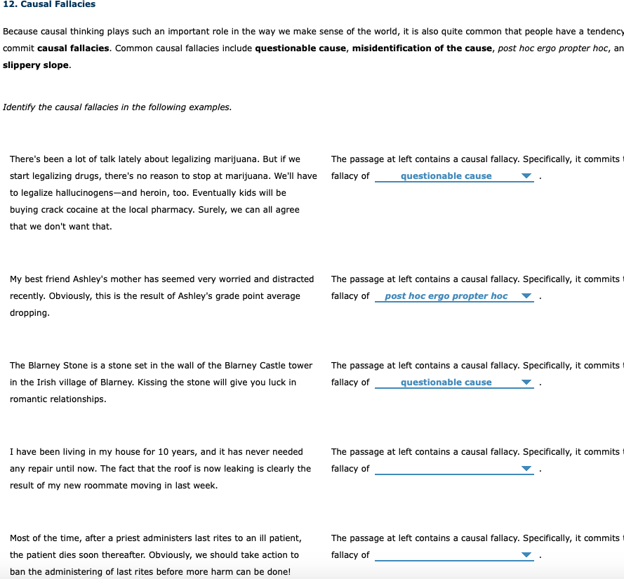 12. Causal Fallacies Because causal thinking plays