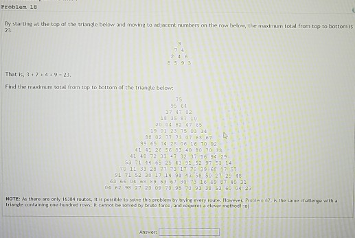 Problem 18 By starting at the top of the triangle Chegg