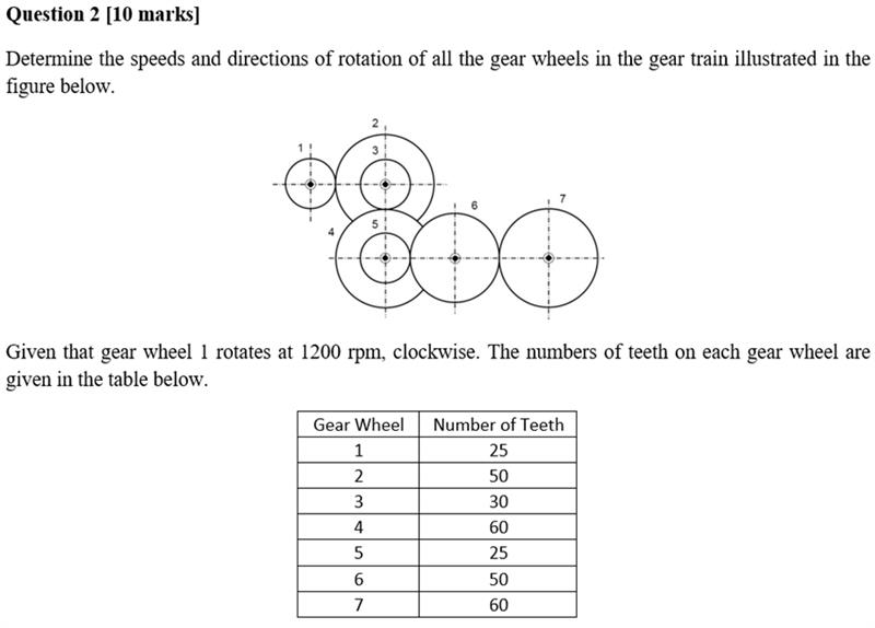 Solved Question 2 [10 ﻿marks]Determine the speeds and | Chegg.com