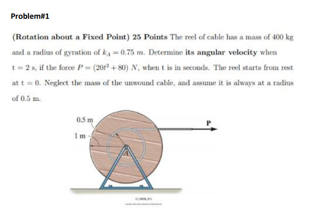 Solved Problem#1 (Rotation about a Fixed Point) 25 Points | Chegg.com
