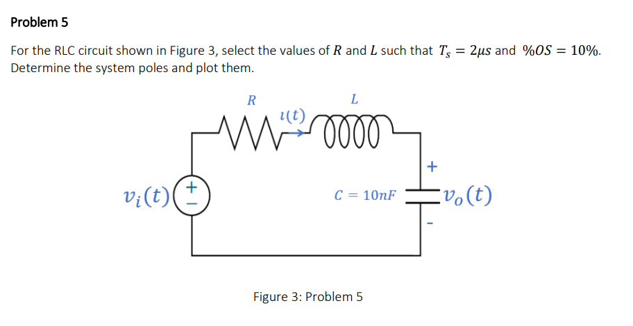 Solved For the RLC circuit shown in Figure 3, select the | Chegg.com