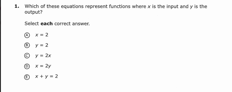 Solved Which Of These Equations Represent Functions Where X