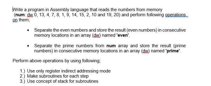Solved Write a program in Assembly language that reads the | Chegg.com