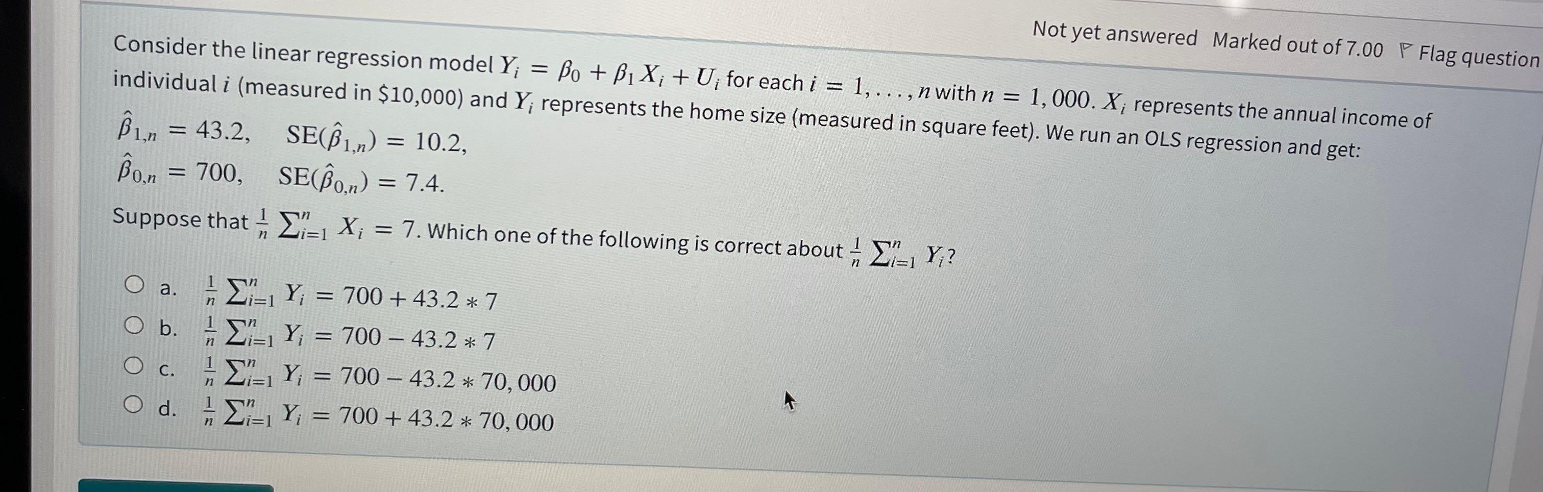 Solved Not yet answered Marked out of 7.00 P Flag question = | Chegg.com