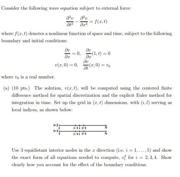 Solved at2 Consider the following wave equation subject to | Chegg.com