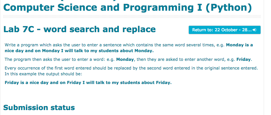 Solved Computer Science and Programming I (Python) Lab 7C | Chegg.com